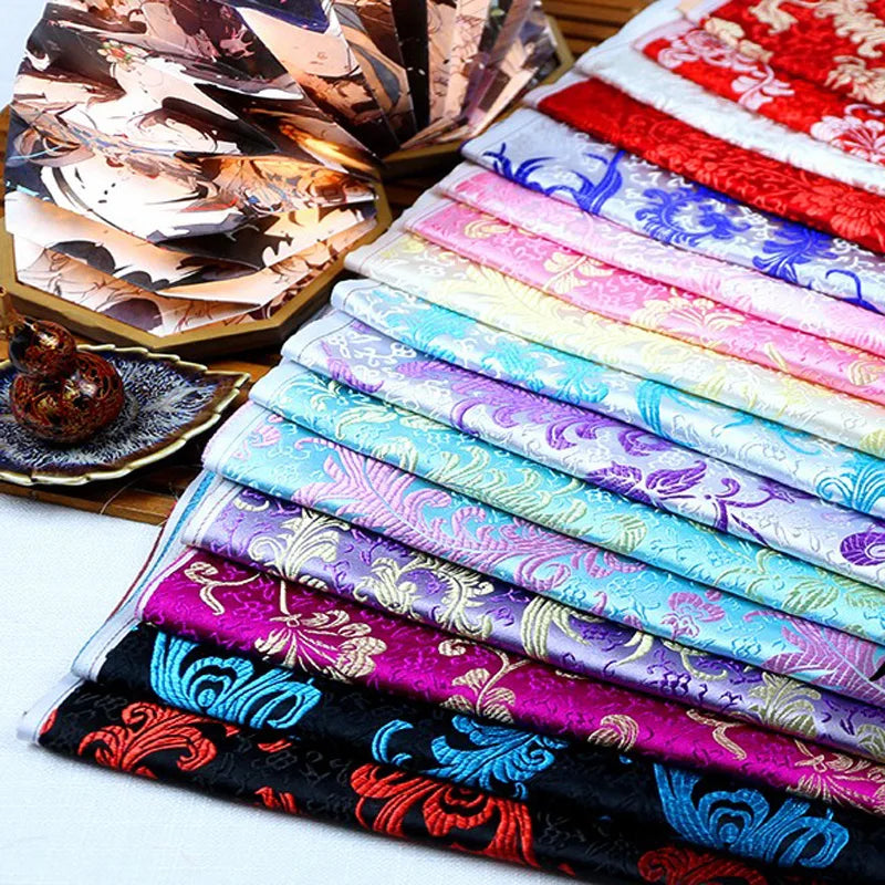 Chinese Cheap Price Pteris Design 100% Polyester Metallic Jacquard Brocade Fabric Embroidered Breathable Anti-Static Girls