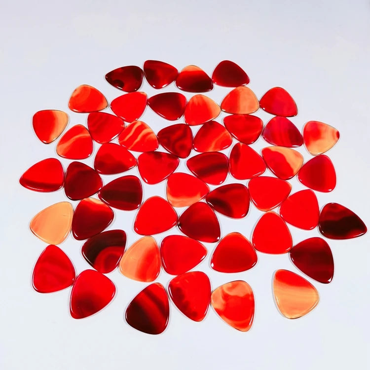 Huiying Carnelian Guitar Picks Semi-precious Stone Agate Stone Slice Wholesale Natural Red Eco-friendly Musical Instrument Accessories