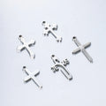 Stainless Steel Mirror Polished Jesus Christ Cross Charms Pendant Silver Color for DIY Jewelry Making