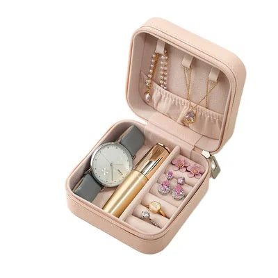 Wholesale Custom Zipper Organizer Jewelry Box Travel Leather Jewelry Boxes Jewel Royal Blue Necklace Velvet Storage Box