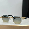 Fashion Designer Rectangular Sunglasses Party Girl Sunglasses Vintage Rimless Sunglasses with Rhinestone Cut Lenses