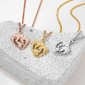 New Fashion Cute Foot Pendant Necklace With Crystal Zircon Custom Name Gold Plated Stainless Steel Necklace