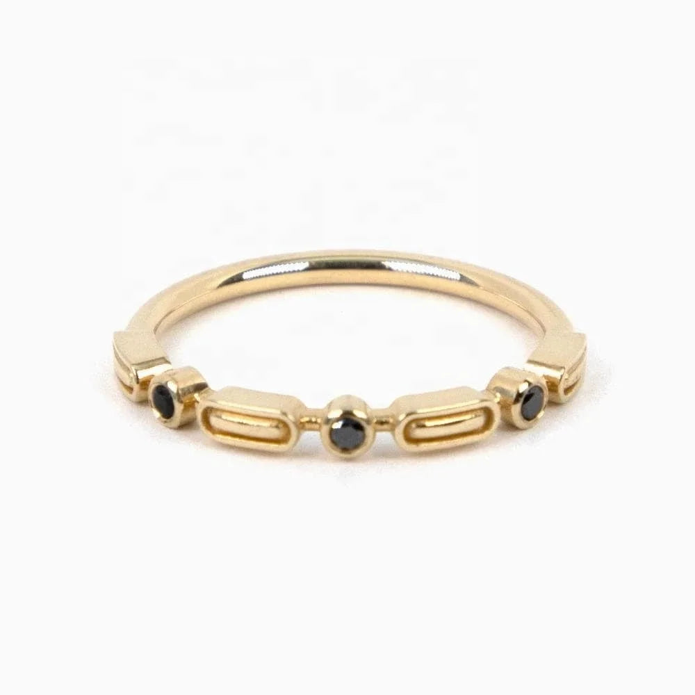 LOZRUNVE 925 Sterling Silver Elegant Thin Band Pave CZ Stackable Dainty Gold Ring Set Women