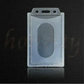 Vertical Transparent Clear Hard Plastic ID Badge and Credentials Card Holder for Business Office Travel for Credit Cards