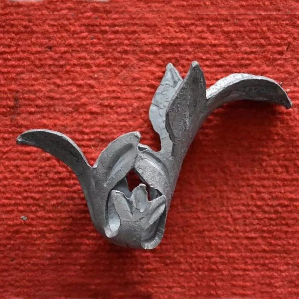 125x150mm Ornamental Wrought Iron Components Forged Steel Floral Elements Leaf and Flowers for Gate Fence  Railing Parts