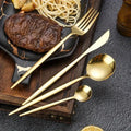 Fast Delivery Stainless Steel Luxury Modern Gold Silverware Flatware Set for Party Wedding Including Spoon Knife Fork