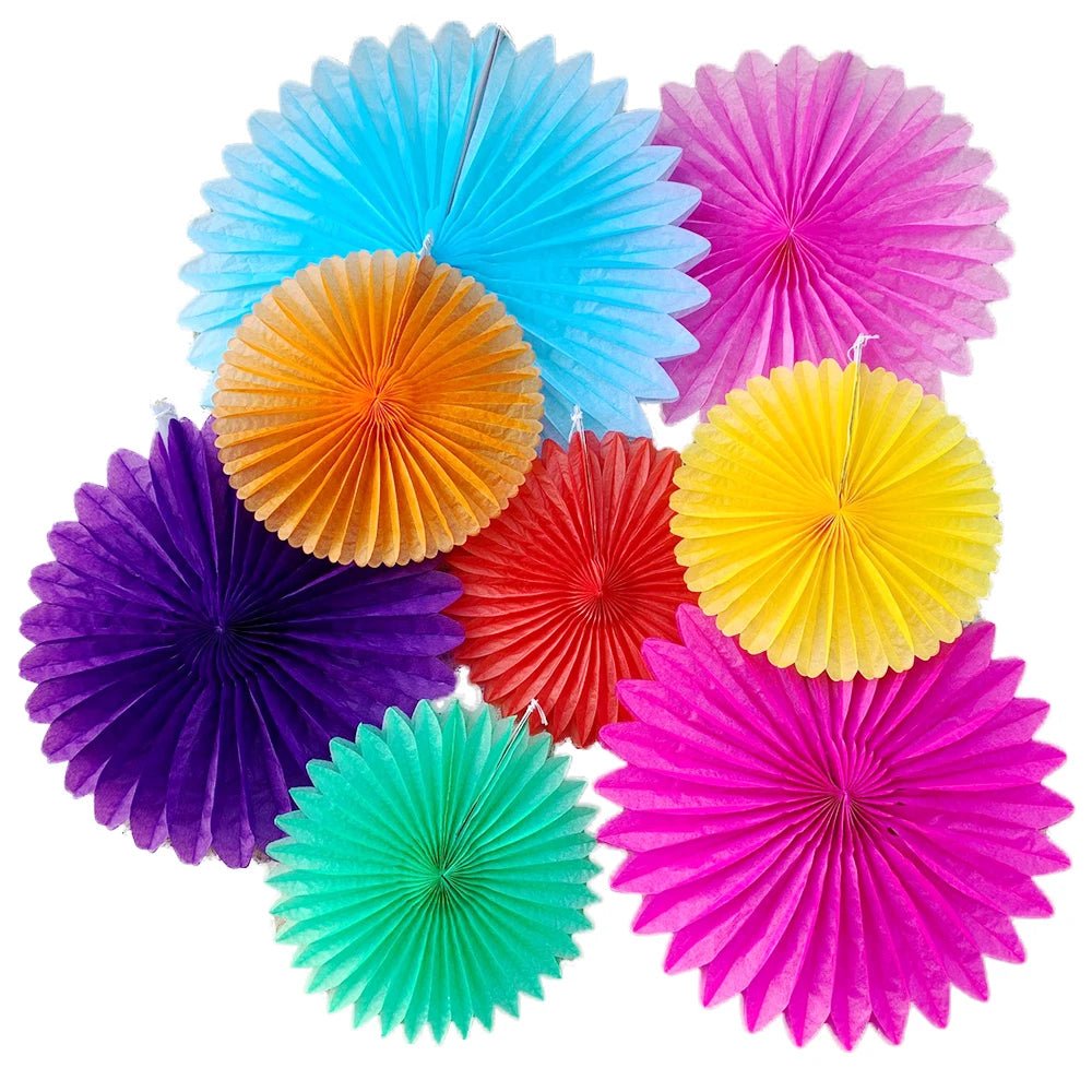 Festival Party Birthday Wall Hanging Decoration Paper Fan Flower Wedding Honeycomb Folding Fans Custom Logo Available Jiatao