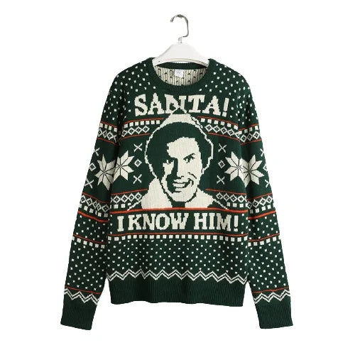 2025 New Design Winter High Quality OEM 100% Cotton Breathable Jumper Custom Pullover Knitted Men Ugly Christmas Sweater