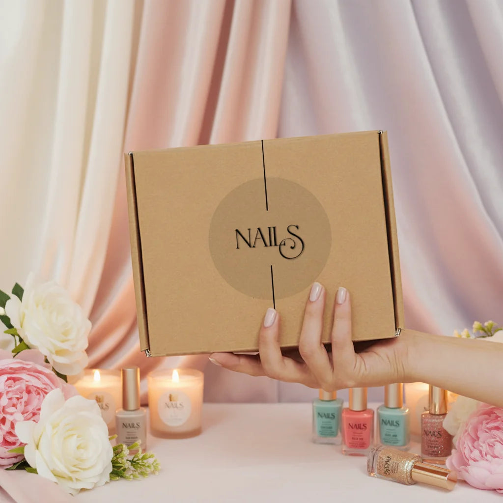 Eco Friendly Kraft Paper Shipping Boxes Custom Beauty Brand Slogan Logo Empty Mailing Container Cardboard Nail Polish Packaging