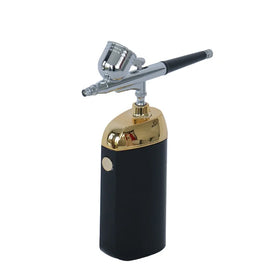 HB08 Copper Piston Airbrush Eyebrow Kit Gravity Feed Airbrush for Barbershop Battery Operated