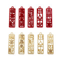 Paint Metal Charm Hollow Alloy Jewelry Pendant Chinese Characters Blessings Lucky DIY Charm Jewelry Making Crafts