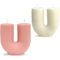 HY Geometric Candle Mold Silicone O/U Shape Striped Mold for Candle Soap Resin Wax Mould
