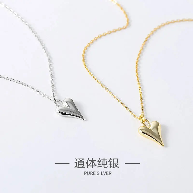 925 Sterling Silver Jewelry Gold Plated Heart Necklace Pendant