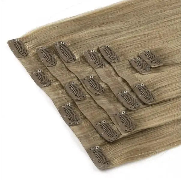 Remy Human Invisible Clip on Hair Extensions Wholesale Seamless PU Skin Weft Clip in Hair Extension Balayage Colors