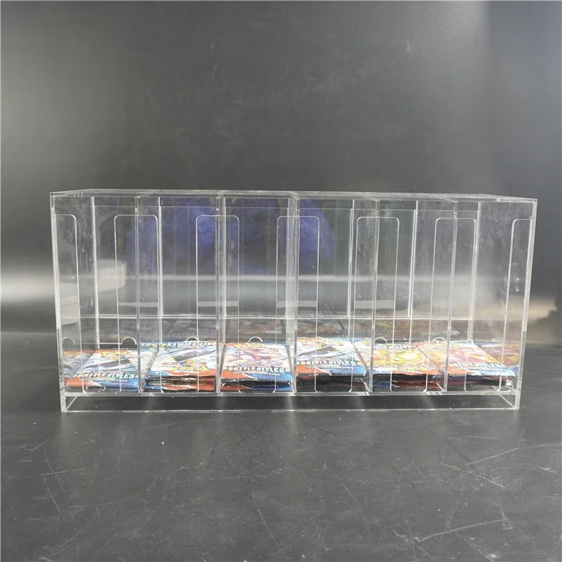 Leshiny 6-Slot Acrylic Trading Card Dispenser Display Rack Organizing Card Pack Storage Rack
