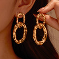 Simple Circle Stainless Steel Hoop Earrings Gold Plated Waterproof Fashion Earrings Jewelry