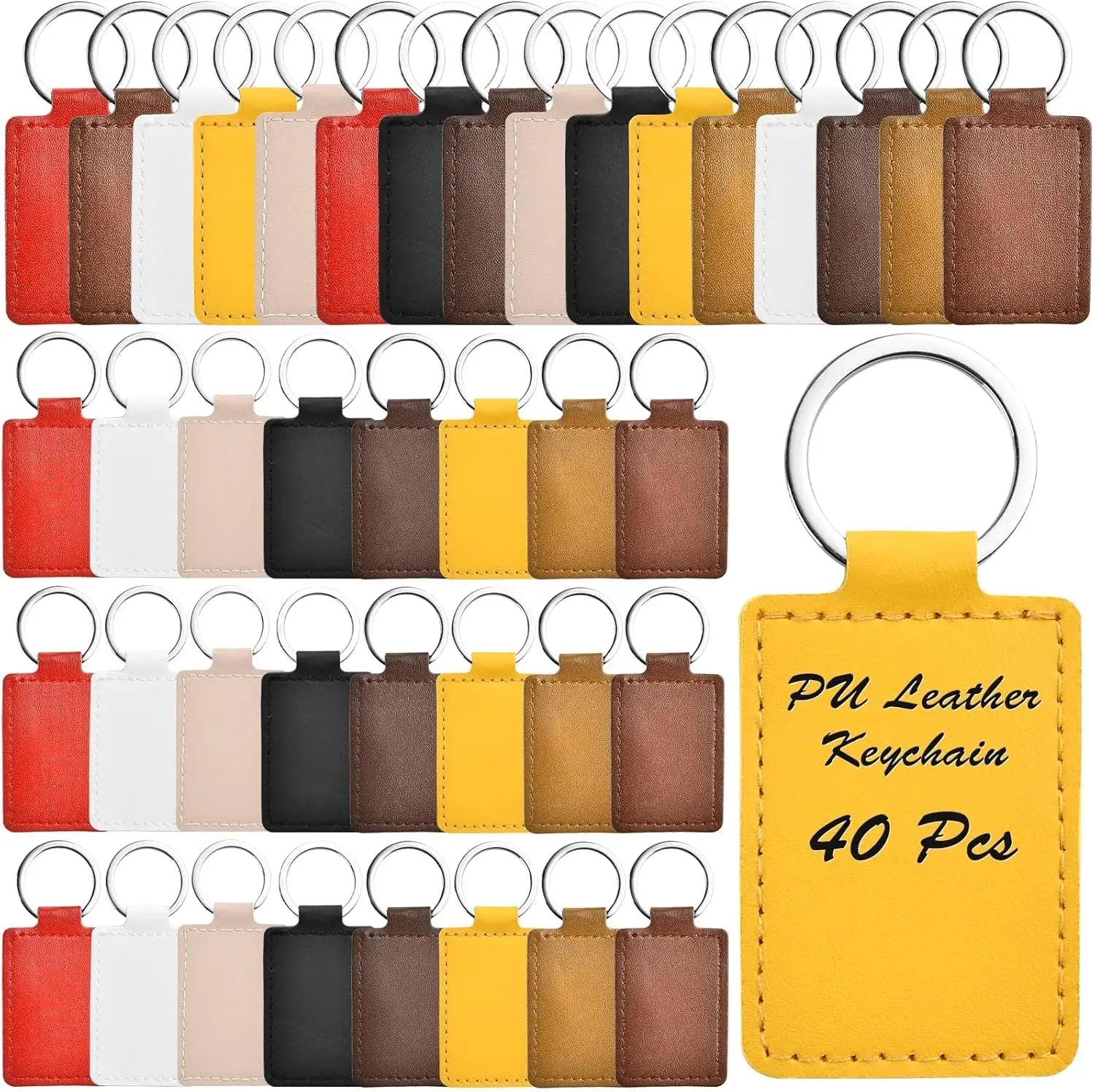 Premium Leather Key Fob Kit for Personalization High-Quality Blanks Rings Suitable for Laser Engraving and Printing Key Fob Kits