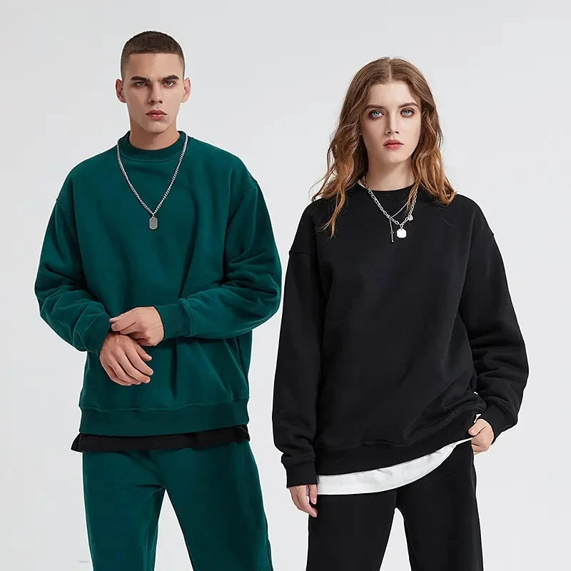Wholesale Fleece Cotton Unisex Crew Neck Jumper Embroidered Crewneck Sweatshirt for Men