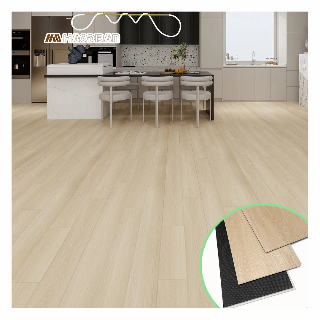 Waterproof Modern 6.5mm 6 mm 8mm Light Oak Wood Grain Click LVT Plastic SPC Core Vinyl Flooring