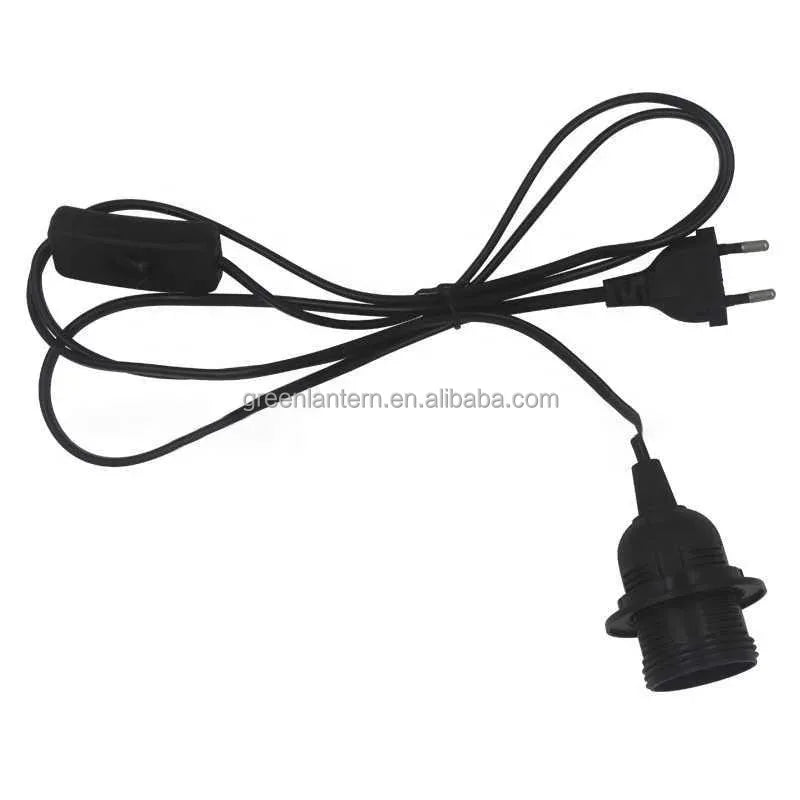 1.8 M Power Cord Cable E27 Pendant Lamp Holder Hagood EU/US Plug 303 Switch for Hanging Lamp LED Bulb Socket Household