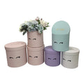 New Design Bouquet Packing Box Set of Three Cute Round Flower Gift Box with Eyes Pattern