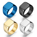 SC Hot Sale Simple Stainless Steel Rings Trendy Gold Silver Plated Rings Fashion Finger Geometric Square Rings for Men Women