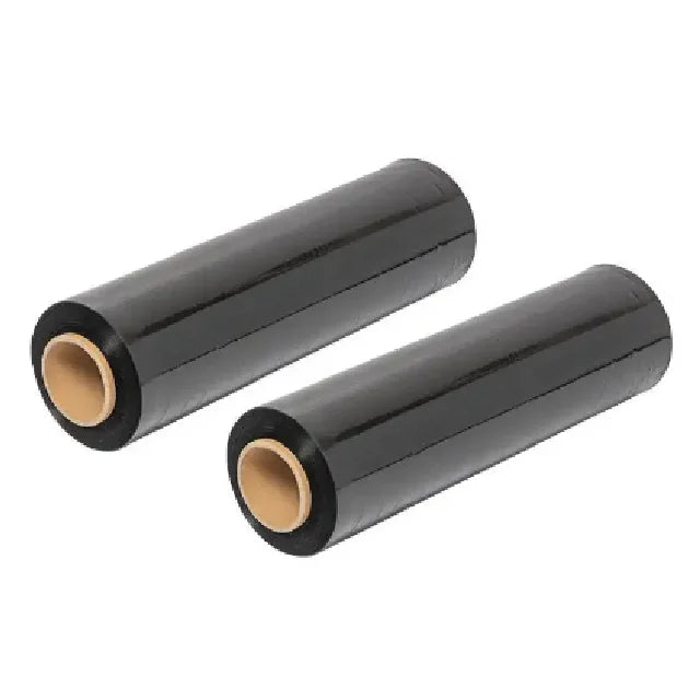 Black 50cm*300m*20mic LLDPE Stretch Film Translucent Soft Plastic Packaging for Aerosol Industrial Moisture Proof Casted