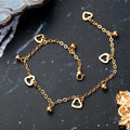 Stainless Steel Jewelry for Women Stainless Steel Heart Pendant Gold Ball Pendant Bracelet 18K Gold Plated Charm Chain Bracelet