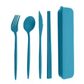 Wholesale Portable Wheat Straw Cutlery Set Includes Chopstick Spoon for Travel Outdoor Reusable Cutlery Case Custom Printing