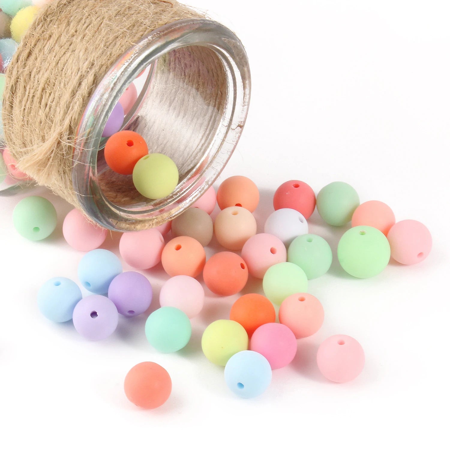Mixed Color Matte Acrylic Plastic Loose Beads 6/8/10/12/14/16mm Round for Jewelry Making Dull Polish