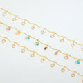 18K Gold Plated Brass Loose Chains Colored Necklace Chain Zircon plum Blossom Heart Chain