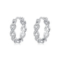 Classic 925 Sterling Silver Full Diamond Cubic Zirconia Infinite Love Hoop Earrings for Women for Parties