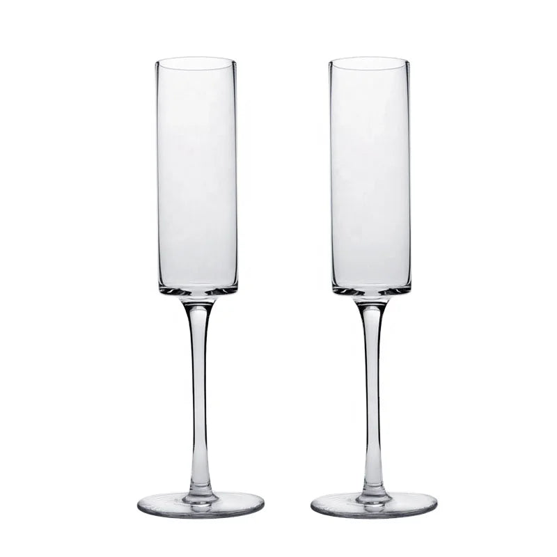 6 oz Straight Champagne Flute Crystal Glass Wedding Champagne Cylinder Glasses Champagne Coupes