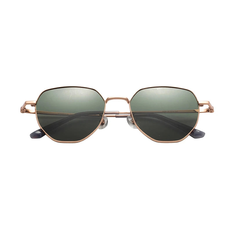Retro Fashion Titanium Frame Sunglasses Luxury Polarized UV400 Gold and Silver Shades