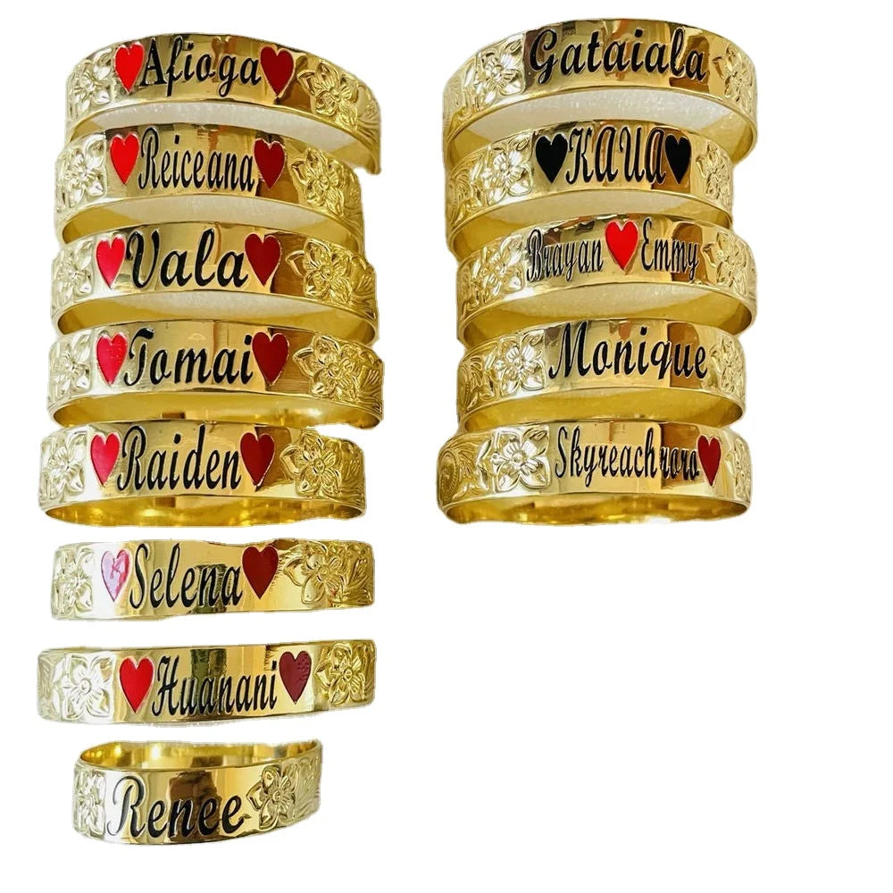 JX229 Personalized Name 15mm Bangle Kids Adult Big Plus Size Customized Heirloom Jewelry for Birthday Graduation Anniversary