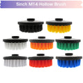 5Inch Hollow Rodless Electric Cleaning Brushes M14 Power Scrubber Brush Attachment Drill Detailing Flat Brush for Home Car Clean