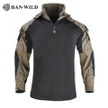 HAN WILD New Upgrade Camouflage Frog Tactical Hoodie T-Shirt Training Sports T-Shirt
