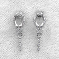 Sterling Silver 5*7mm Semi Mount Stud Eardrops Empty Frame Support Blank Setting S925 Base Without Center Stone DIY for Inlay