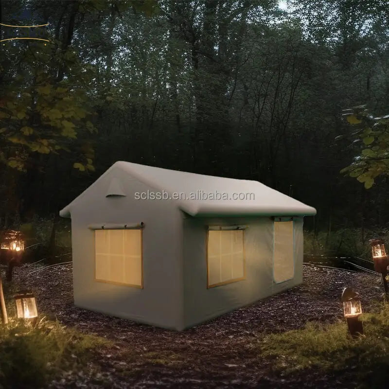 6M Blackdeer Air Tarp Air Welding Camping  Beach Black White Glamping Picnic Dome With Led Light Cube Beach