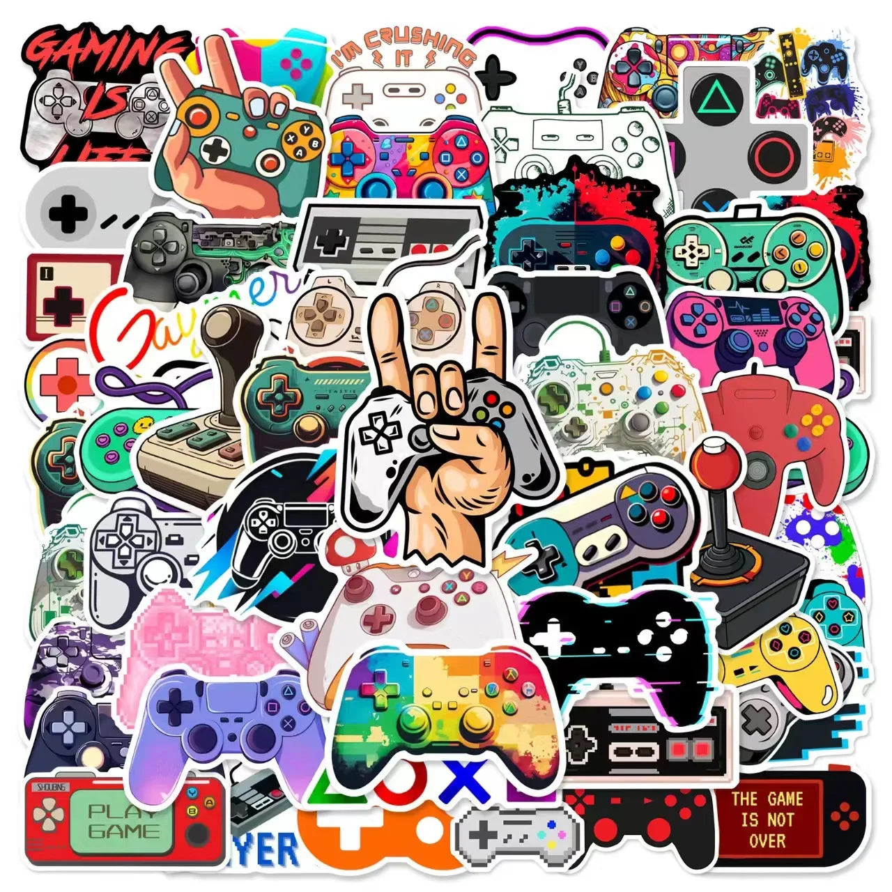 50pcs Game Console Waterproof PVC Vinyl Sticker for Luggage Laptop Water Bottle Mobile Phone Car Bicycle DIY Stickers