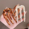 Wholesale Hairpin Custom 8cm Traceless Hair Clip Pin Accessories Brush Slide U Acrylic Jaw Hair Combs Girls Women Hair Fork