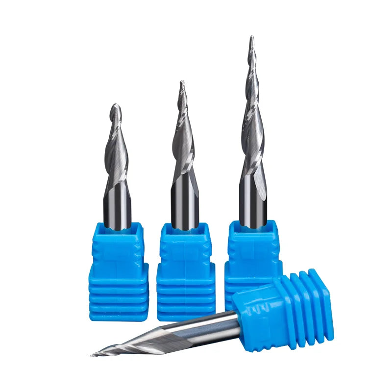 Jinchuan 6mm Tungsten Steel 2 Flutes Uncoated Taper Ball Cutter CNC Process Customized ODM OEM Woodworking Router Bits