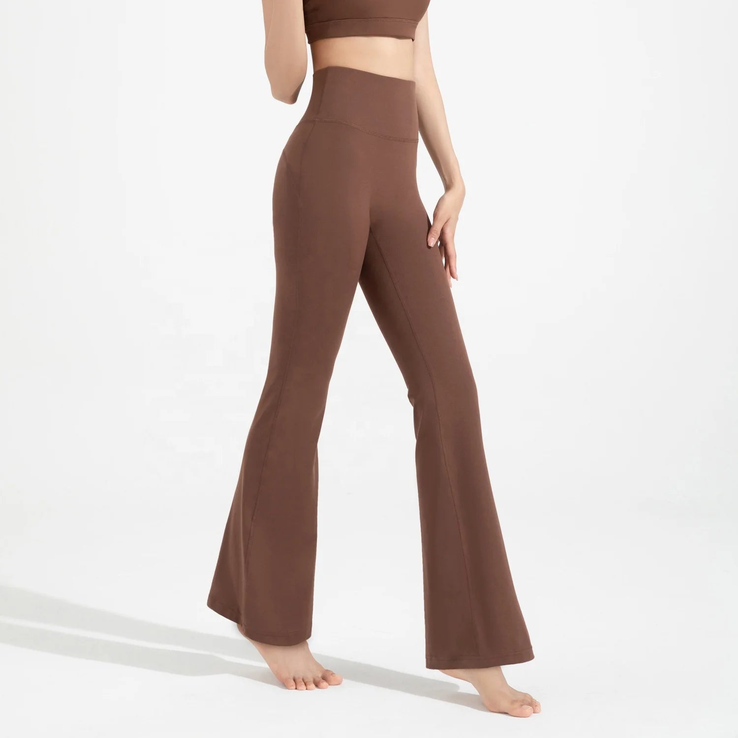 New Arrival Wide Leg Flared Leggings Back Pockets High Waist Hip Lifting Yoga Leggings