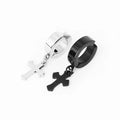 New Arrival Non Piercing Jewelry Classic Hinged Dangle Drop Charm Earring Surgical Stainless Steel Magnetic Cross Hoop Earring