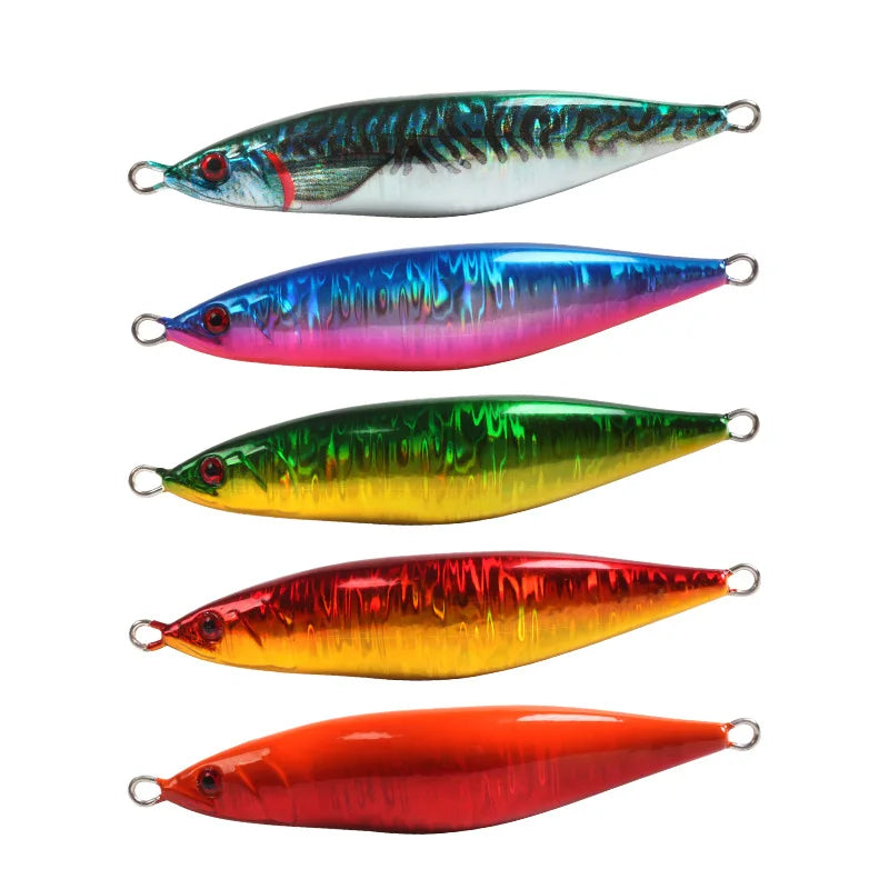 160g 200g 300g 400g  Saltwater Lures Assist Hook Pitch Fishing Metal Jig Lead Head Spinner Blade Fast Slow Fall Pitch Jigs Fish