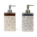 Luxspire Design Resin Lotion Dispenser Set Coloured Drawing Terrazzo Style Refillable Shampoo Container Resin Hand Soap Dispenser