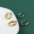 Wholesale Customization Simple Geometric Gifts Brass Earrings for Women Gold Silver Color Irregular Hoop Earrings Office/Career
