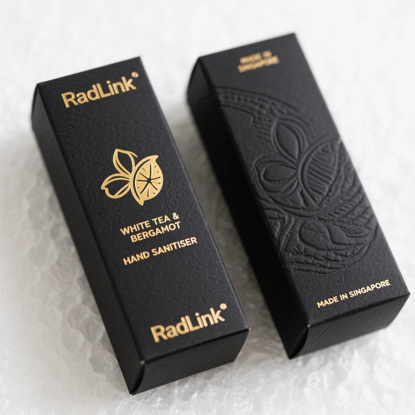 Custom 300gsm Eco-friendly Recycle Black Paper Embossed Logo 3 Pieces Set Perfume Bottle Box Cosmetic Box Packaging