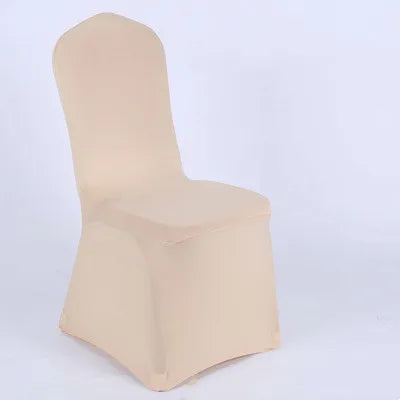 Custom-Made White Fabric Wedding Hotel Chair Cover Simple One-Piece Thickened Elastic Stool Banquet Suitable Packaged in Cartons