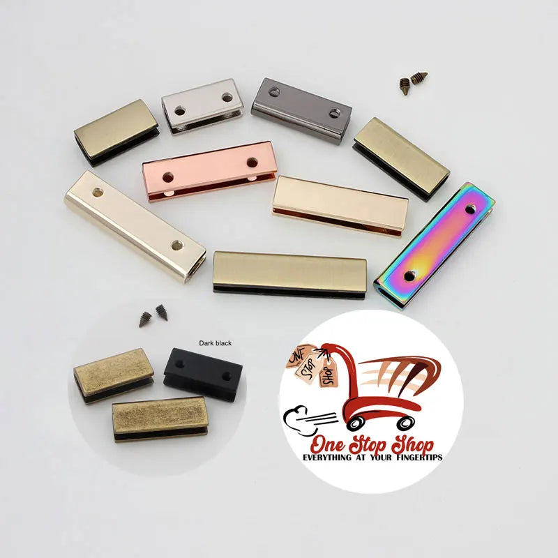 Custom Logo Metal Webbing Decorative Ending Clips Straps Zipper Leather Belt Stopper Ends Buckles Capp for Bags Hardware